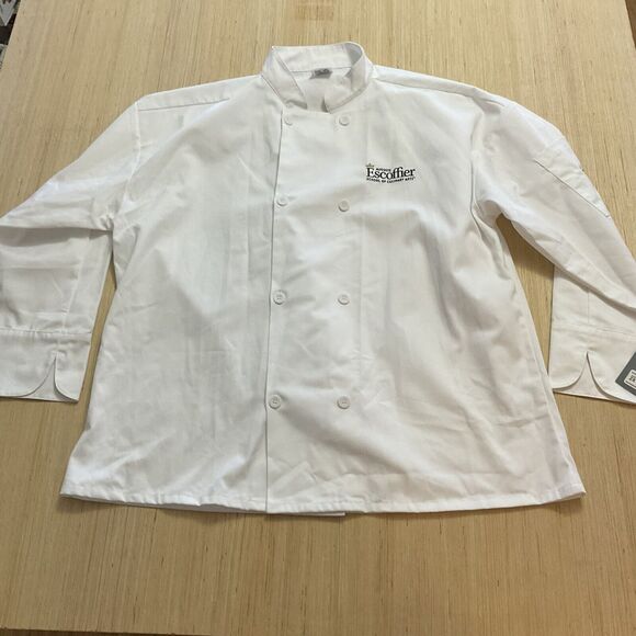 Mercer Culinary Chef Jacket White Unisex Trad Buttons Aug Escoffier Size 2X NEW - Picture 2 of 8